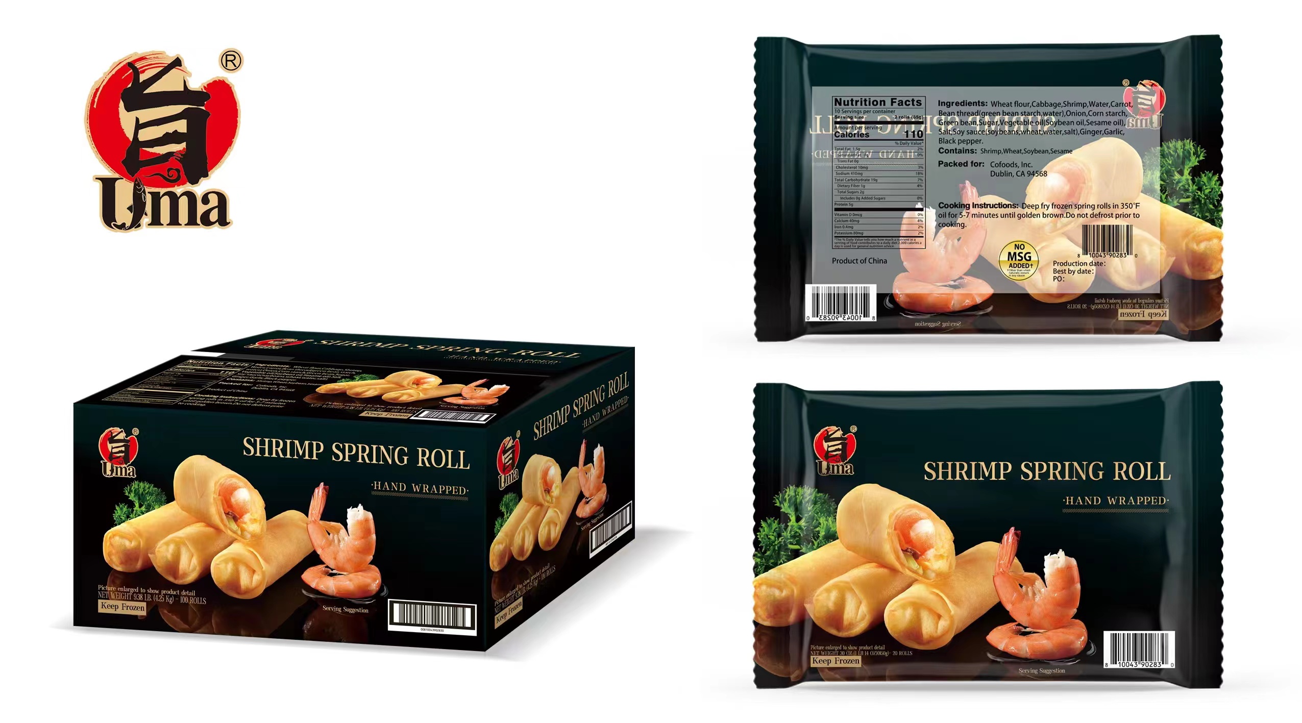 UMA brand shrimp roll